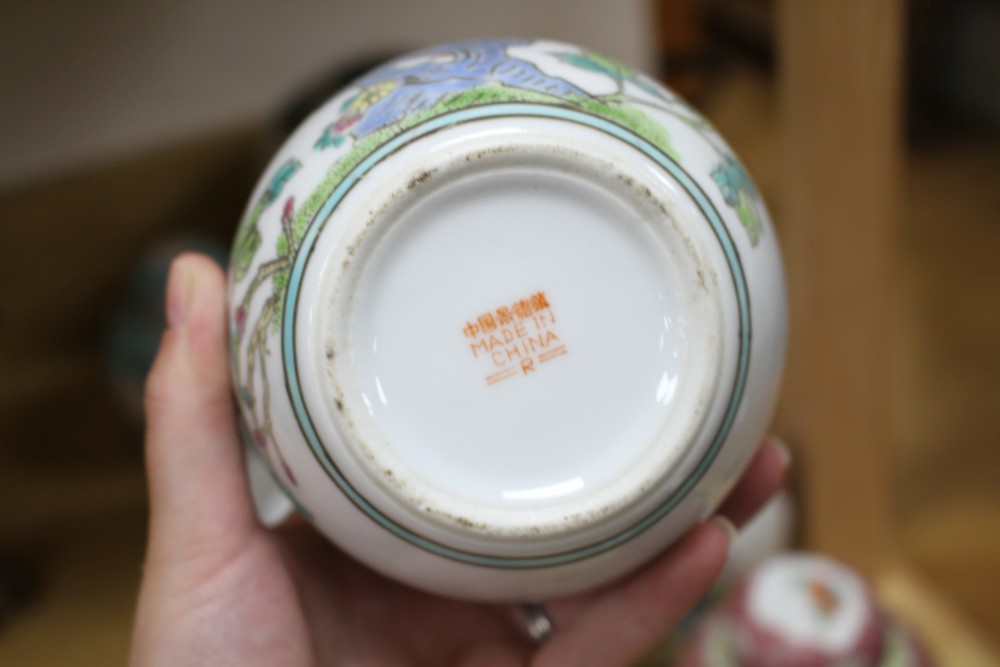 Ten assorted Chinese ginger jars